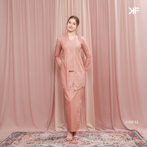 PREORDER Kurung Dinda - Coral